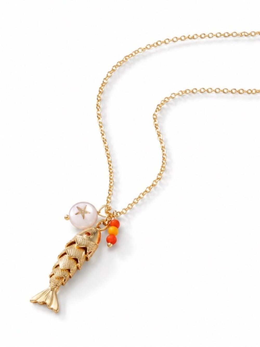 New! Coastal Gold Fish Charm Necklace (4017) NWOT - Picture 2 of 2